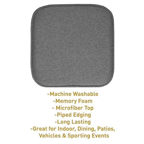Sweet Home Collection™ Charlotte Jacquard Memory Foam No Slip Back 16" x 16" Chair Pad Cushion