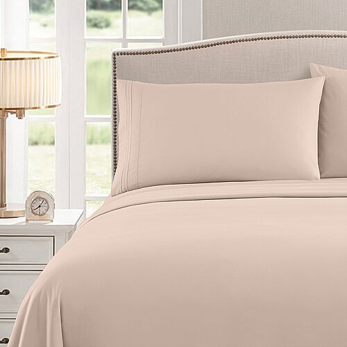 Sweet Home Collection Supreme Soft Microfiber Wrinkle Free 4-Piece Sheet Set, One Size, Beige
