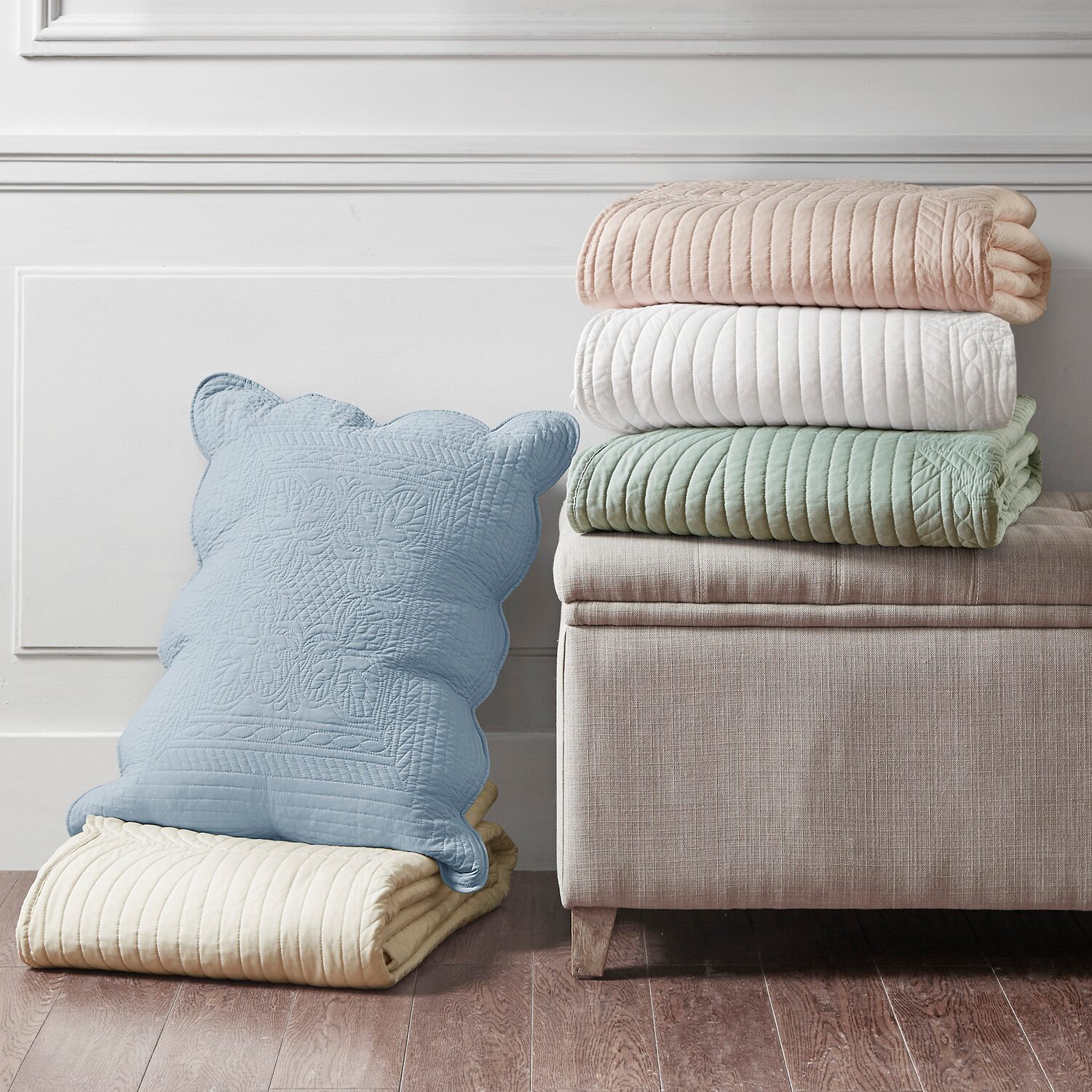 Madison Park Marino 3-Pc Reversible Scalloped Edge Quilt Set
