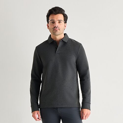 Stylus Mens Regular Fit Long Sleeve Polo Shirt In Black