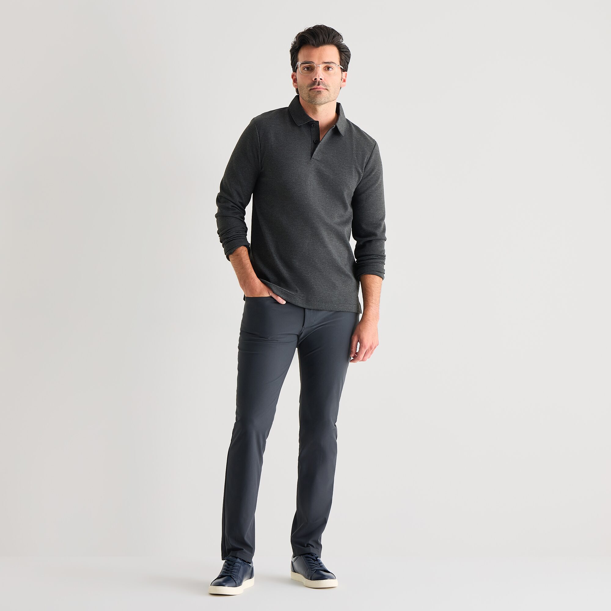 Stylus Mens Regular Fit Long Sleeve Polo Shirt