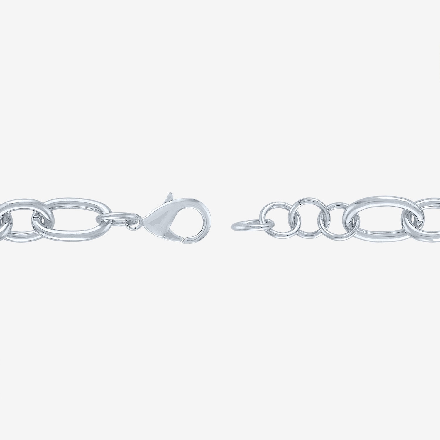 Bold Addiction Womens Pure Silver Over Brass 7.5 Inch Hollow Chain Bracelet
