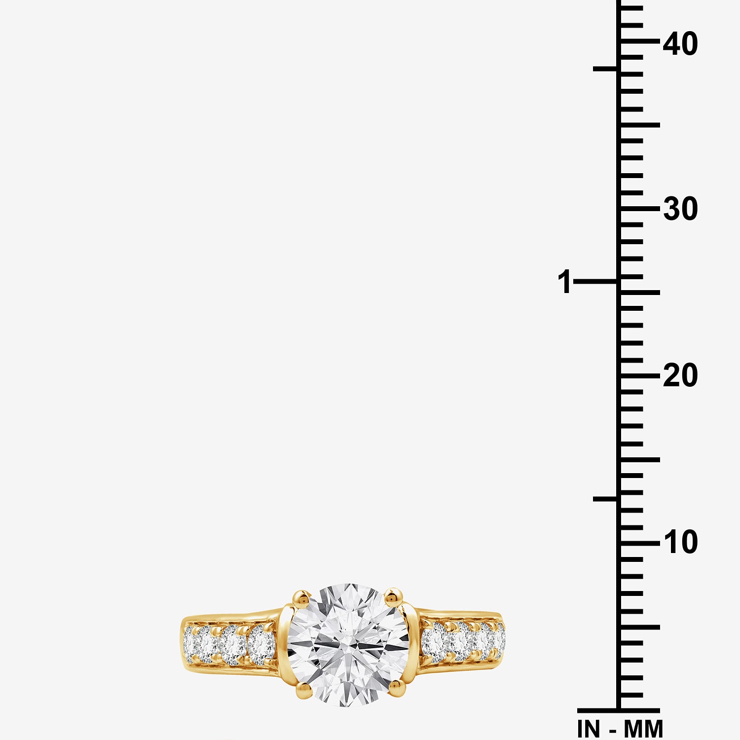F / Si1-Si2) Womens 2 CT. T.W. Lab Grown White Diamond 14K Gold Over Silver Round Side Stone Engagement Ring