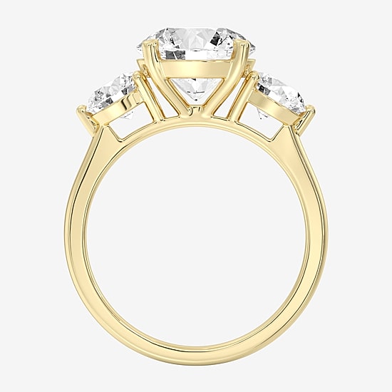 Love Lives Forever (F / Si1-Si2) Womens 4 CT. T.W. Lab Grown White Diamond 10K Gold Round 3-Stone Engagement Ring