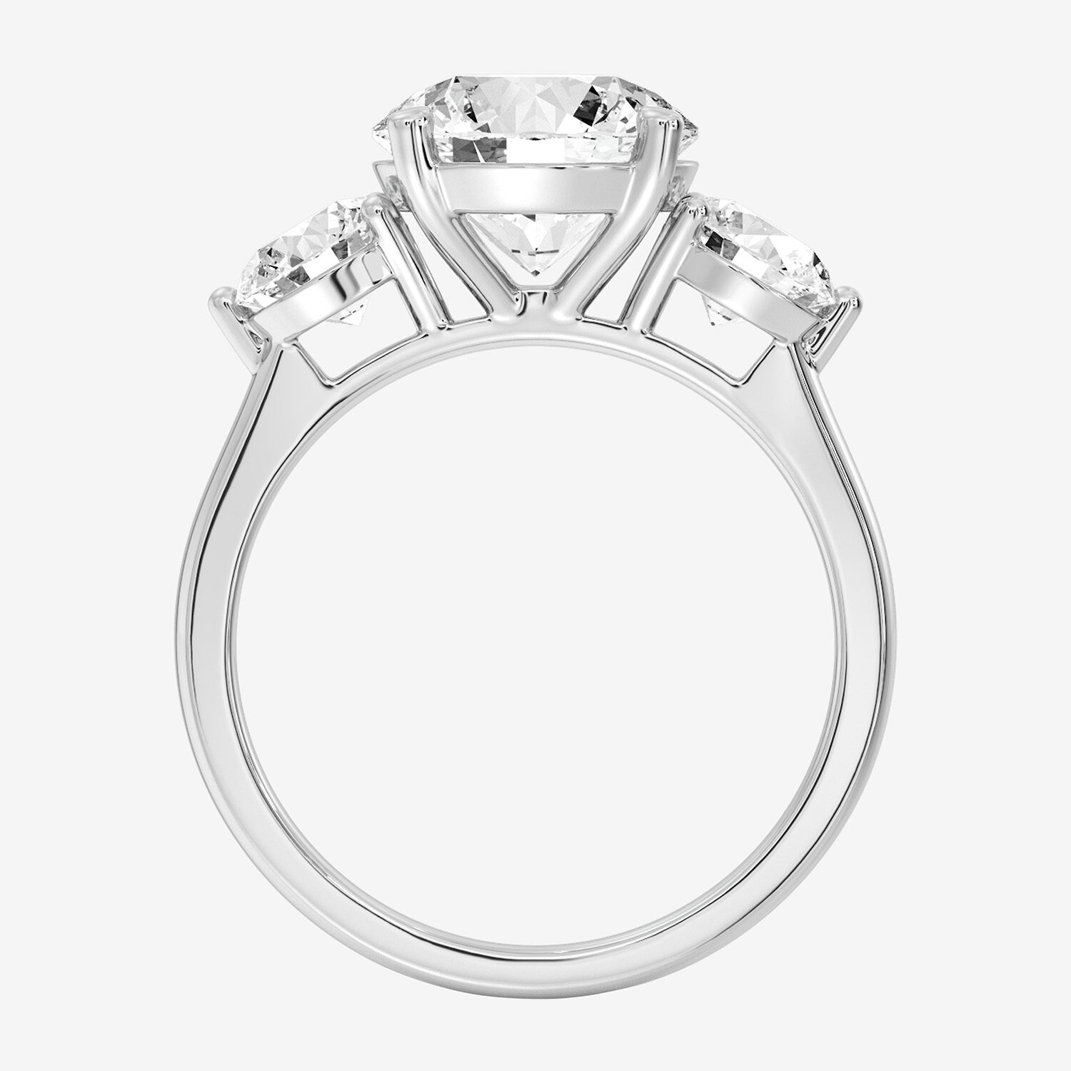 Love Lives Forever (F / Si1-Si2) Womens 4 CT. T.W. Lab Grown White Diamond 10K Gold Round 3-Stone Engagement Ring