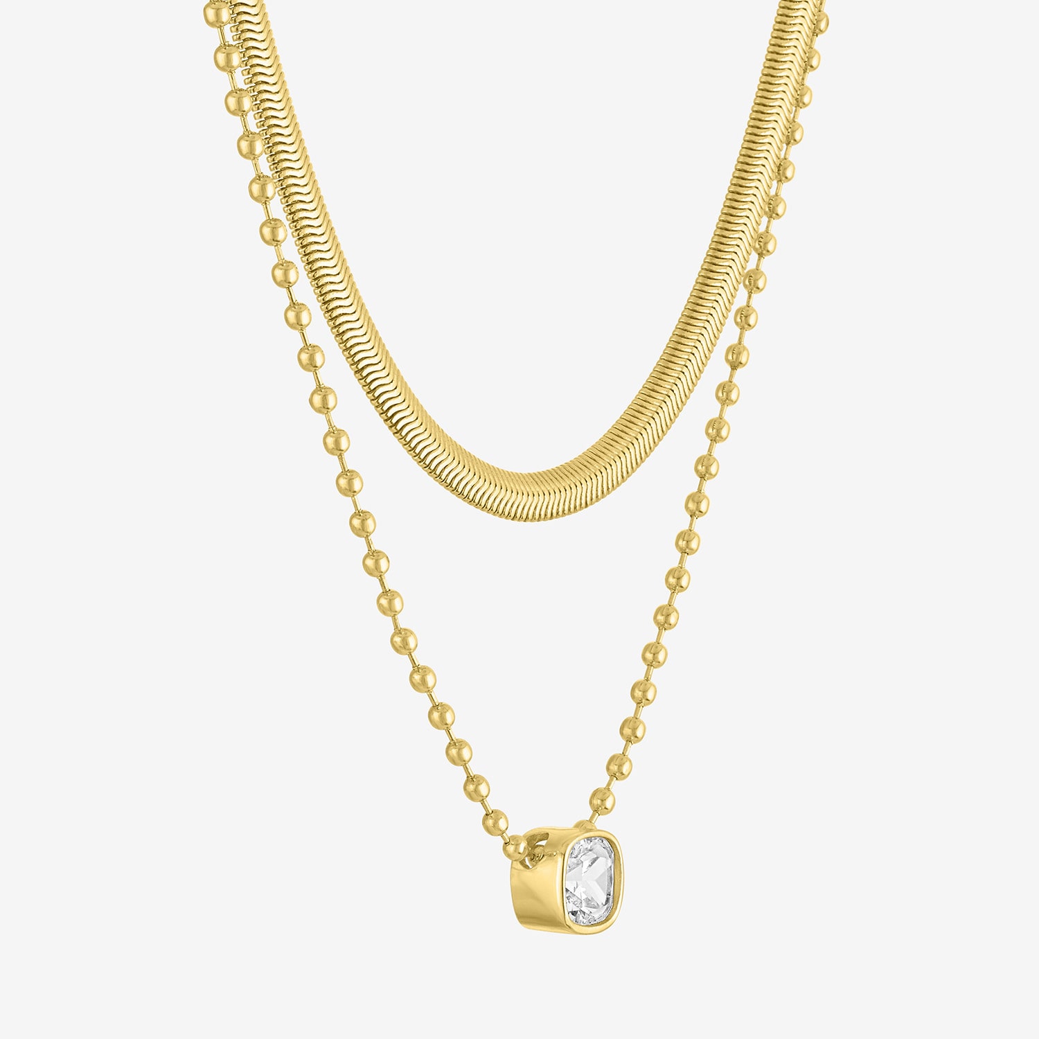 Yes, Please! Womens Lab Created White Sapphire 2-pc. Pendant Necklace Set
