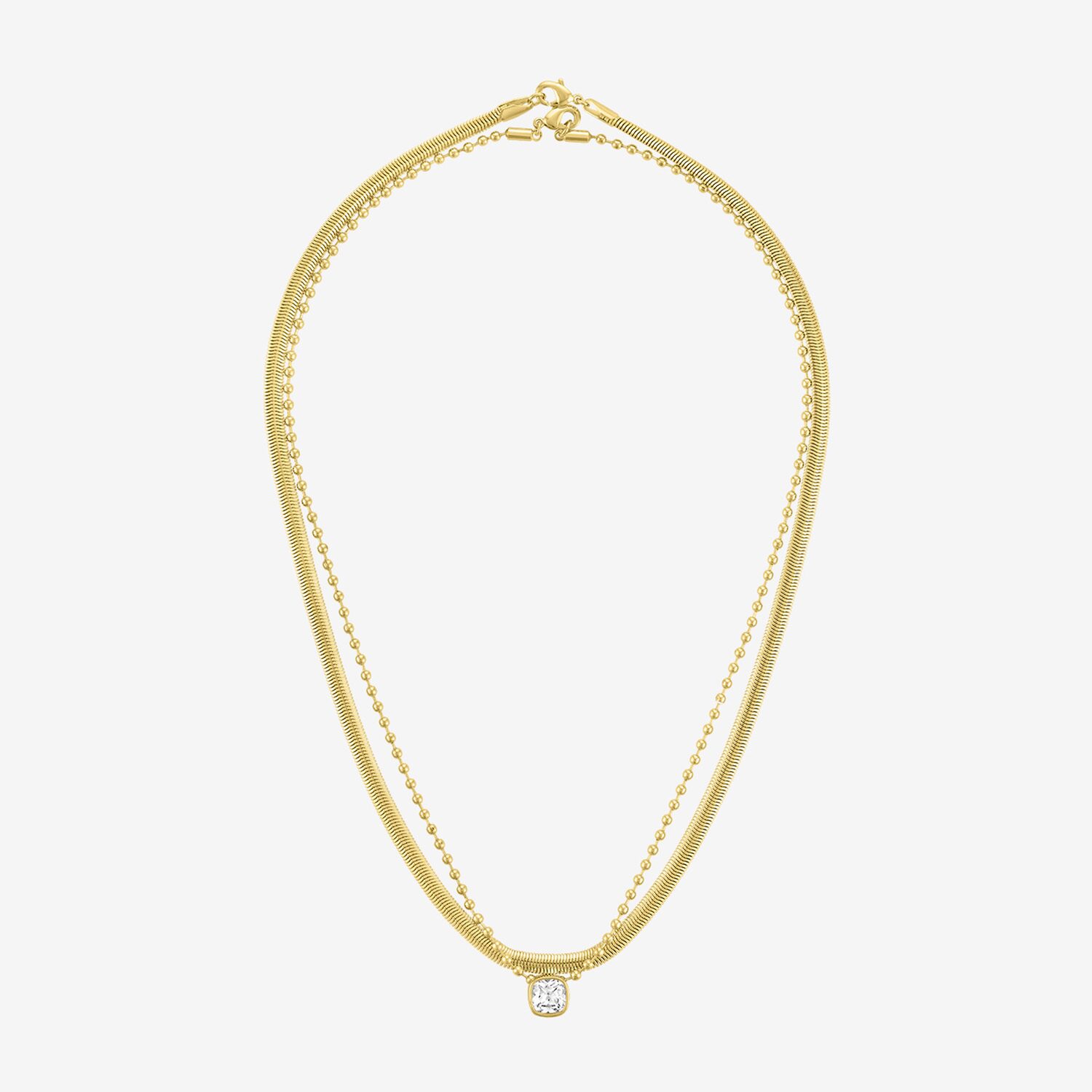 Yes, Please! Womens Lab Created White Sapphire 2-pc. Pendant Necklace Set
