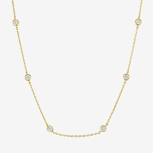 Yes, Please! Womens 14K Gold Over Brass 16 Inch Cable Chain Necklace, One Size, White