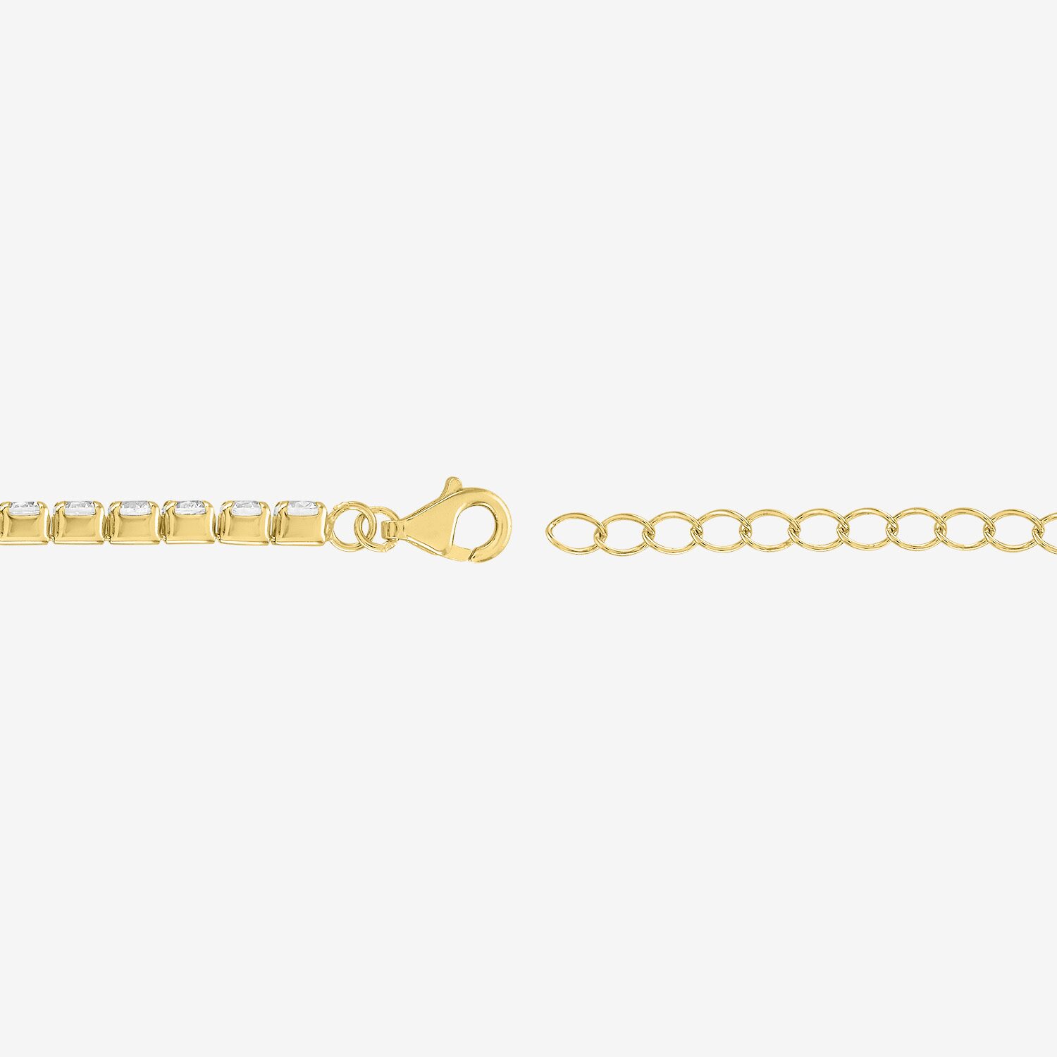 Yes, Please! Womens Lab Created White Sapphire 14K Gold Over Brass 6 1/2 Inch Tennis Bracelet