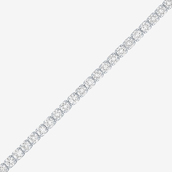 Yes, Please! Womens Lab Created White Sapphire 14K Gold Over Brass 6 1/2 Inch Tennis Bracelet