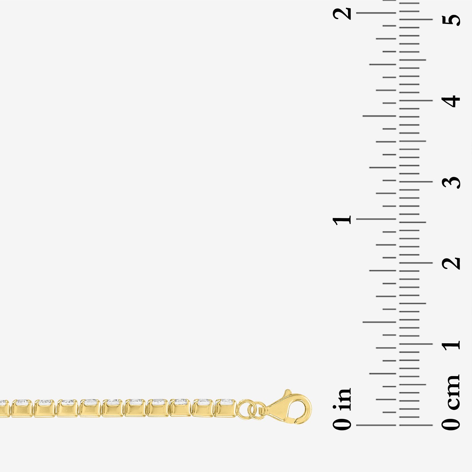 Yes, Please! Womens Lab Created White Sapphire 14K Gold Over Brass 6 1/2 Inch Tennis Bracelet