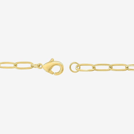 Womens Lab Created White Sapphire 14K Gold Over Brass Round 18 Inch Pendant Necklace