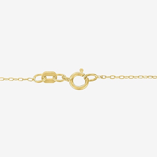 Yes, Please! Womens Lab Created White Sapphire 14K Gold Over Brass Heart 16 Inch Pendant Necklace