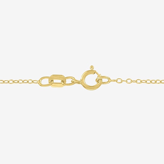 Yes, Please! Womens Lab Created White Sapphire 14K Gold Over Brass Heart 16 Inch Pendant Necklace