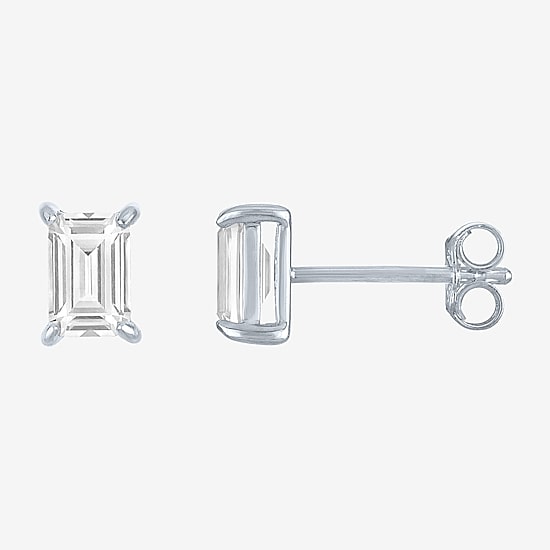 Timeless Yes, Please! Womens Lab Created White Sapphire 4 Pair Earring Set