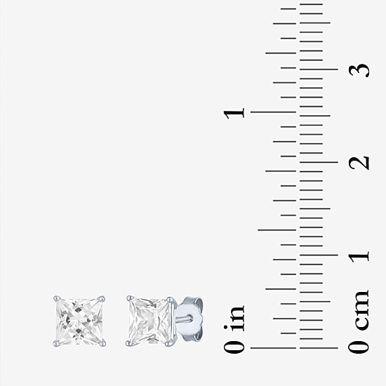 Timeless Yes, Please! Womens Lab Created White Sapphire 4 Pair Earring Set