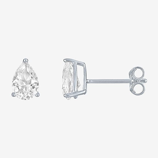 Timeless Yes, Please! Womens Lab Created White Sapphire 4 Pair Earring Set