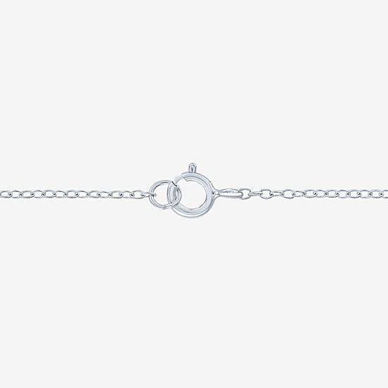 Yes, Please! Womens Lab Created White Sapphire Pure Silver Over Brass Cross 16 Inch Pendant Necklace