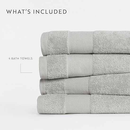 Casual Comfort Essential 4-Piece 100% Cotton Ultra Soft Bath Towel Set