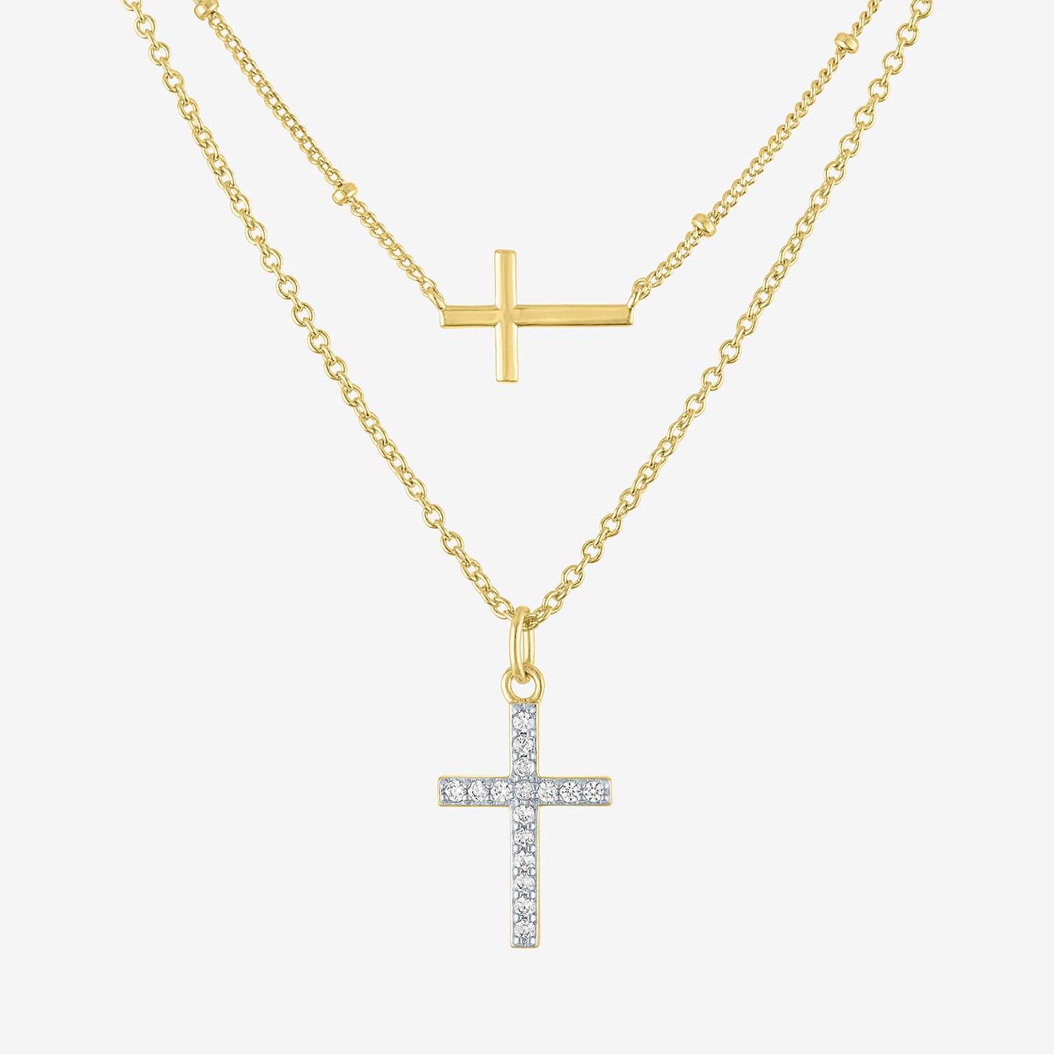 Religious Jewelry Yes, Please! Womens Lab Created White Sapphire Cross 2-pc. Pendant Necklace Set