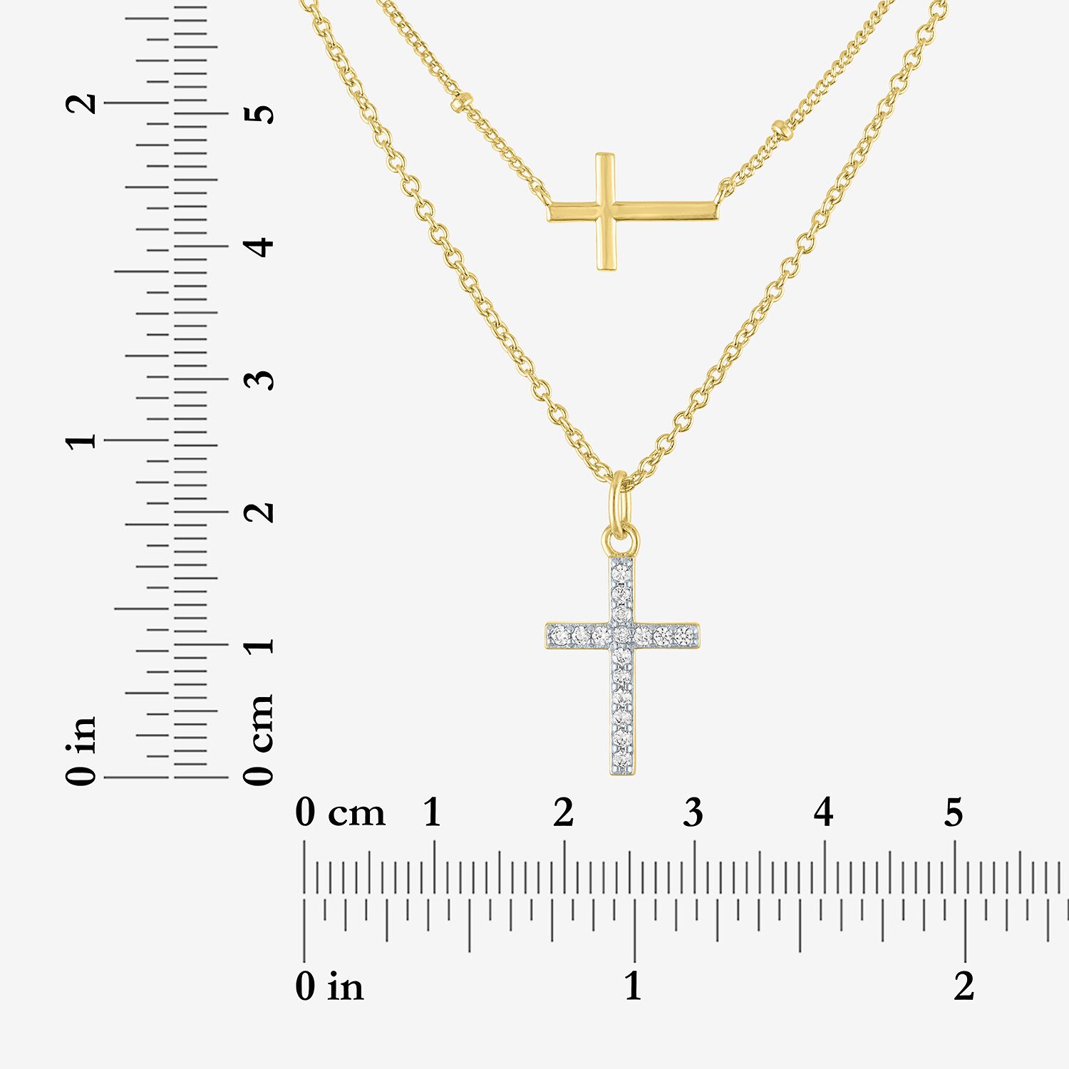 Religious Jewelry Yes, Please! Womens Lab Created White Sapphire Cross 2-pc. Pendant Necklace Set