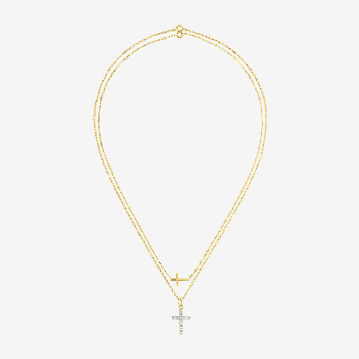 Religious Jewelry Yes, Please! Womens Lab Created White Sapphire Cross 2-pc. Pendant Necklace Set