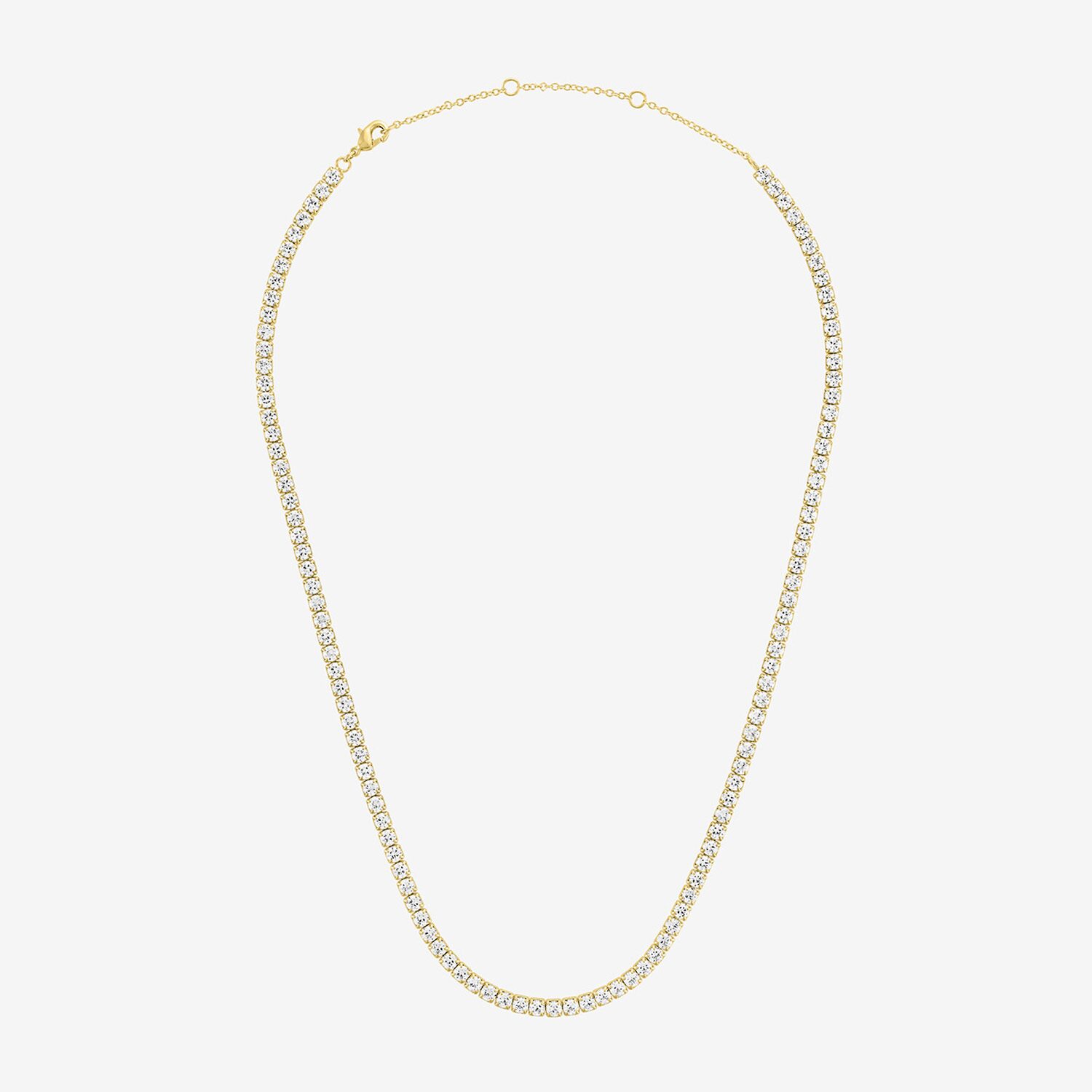 Yes, Please! Womens White Sapphire Pure Silver Over Brass 15 Inch Tennis Necklace
