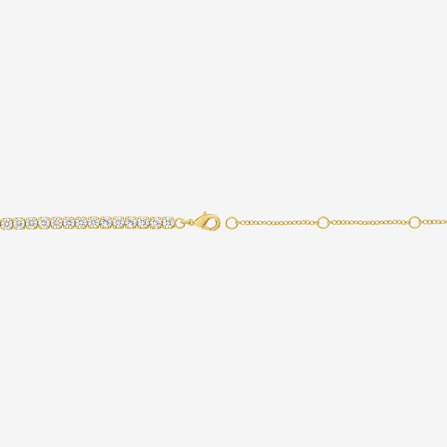 Yes, Please! Womens White Sapphire Pure Silver Over Brass 15 Inch Tennis Necklace