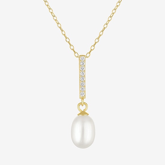 Yes, Please! Womens White Cultured Freshwater Pearl 14K Gold Over Brass 2-pc. Jewelry Set