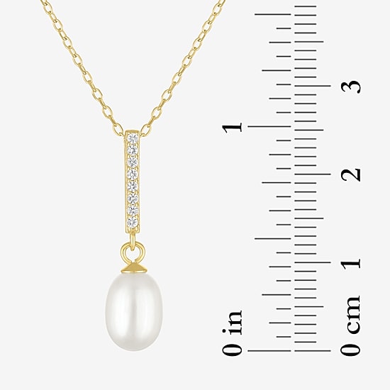 Yes, Please! Womens White Cultured Freshwater Pearl 14K Gold Over Brass 2-pc. Jewelry Set