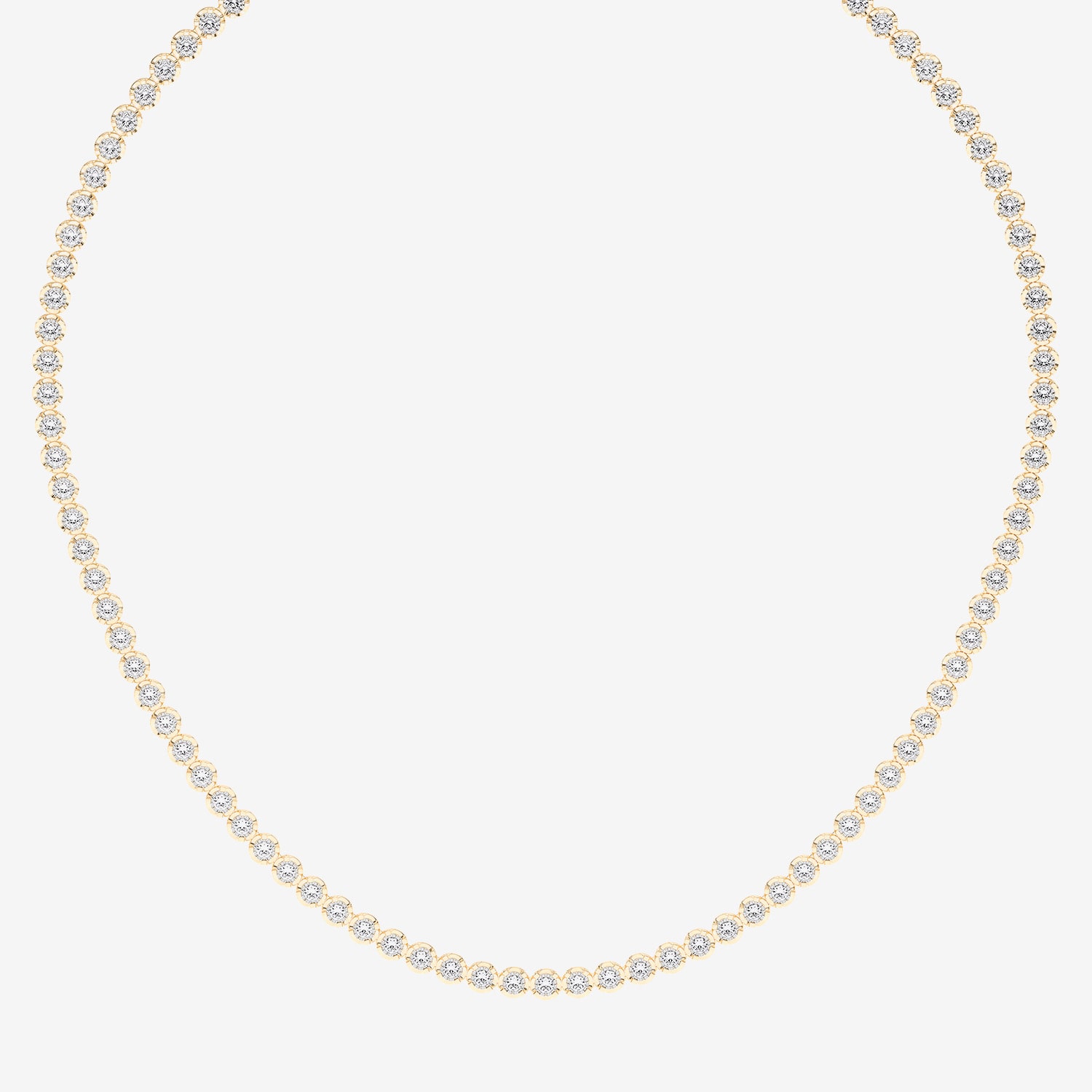 (F / Vs2) Womens White Diamond Sterling Silver 17 Inch Tennis Necklace