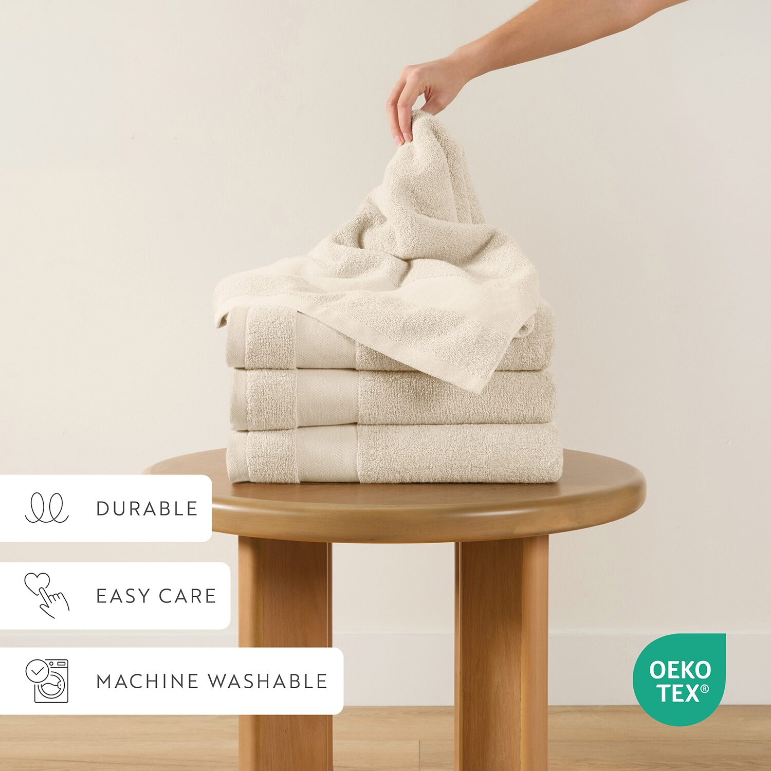Casual Comfort Essential 4-Piece 100% Cotton Ultra Soft Bath Towel Set