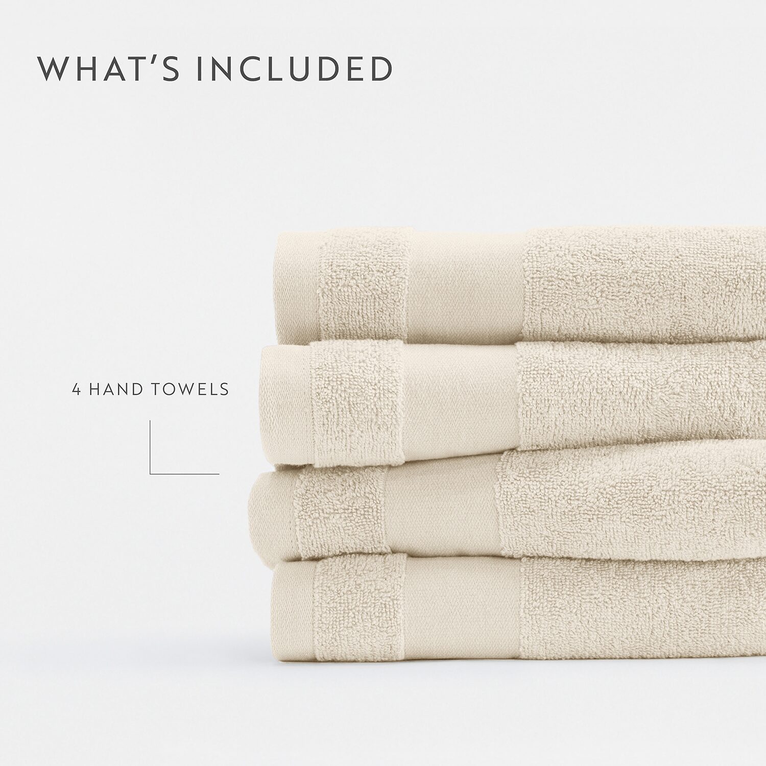 Casual Comfort Essential 4-Piece 100% Cotton Ultra Soft Hand Towel Sets