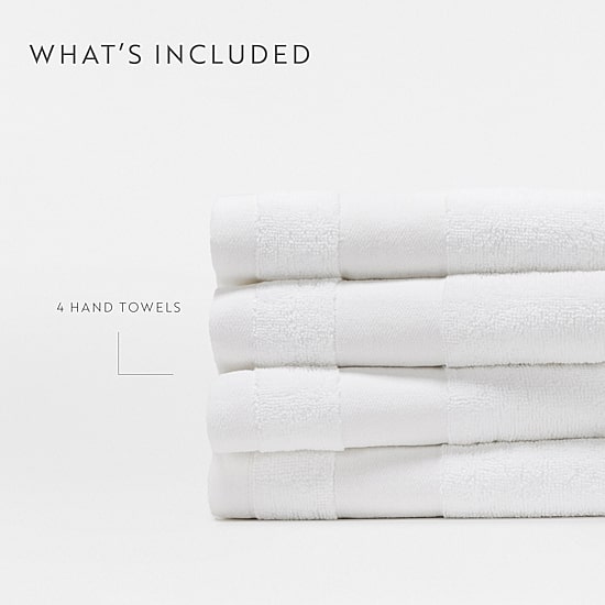 Casual Comfort Essential 4-Piece 100% Cotton Ultra Soft Hand Towel Sets