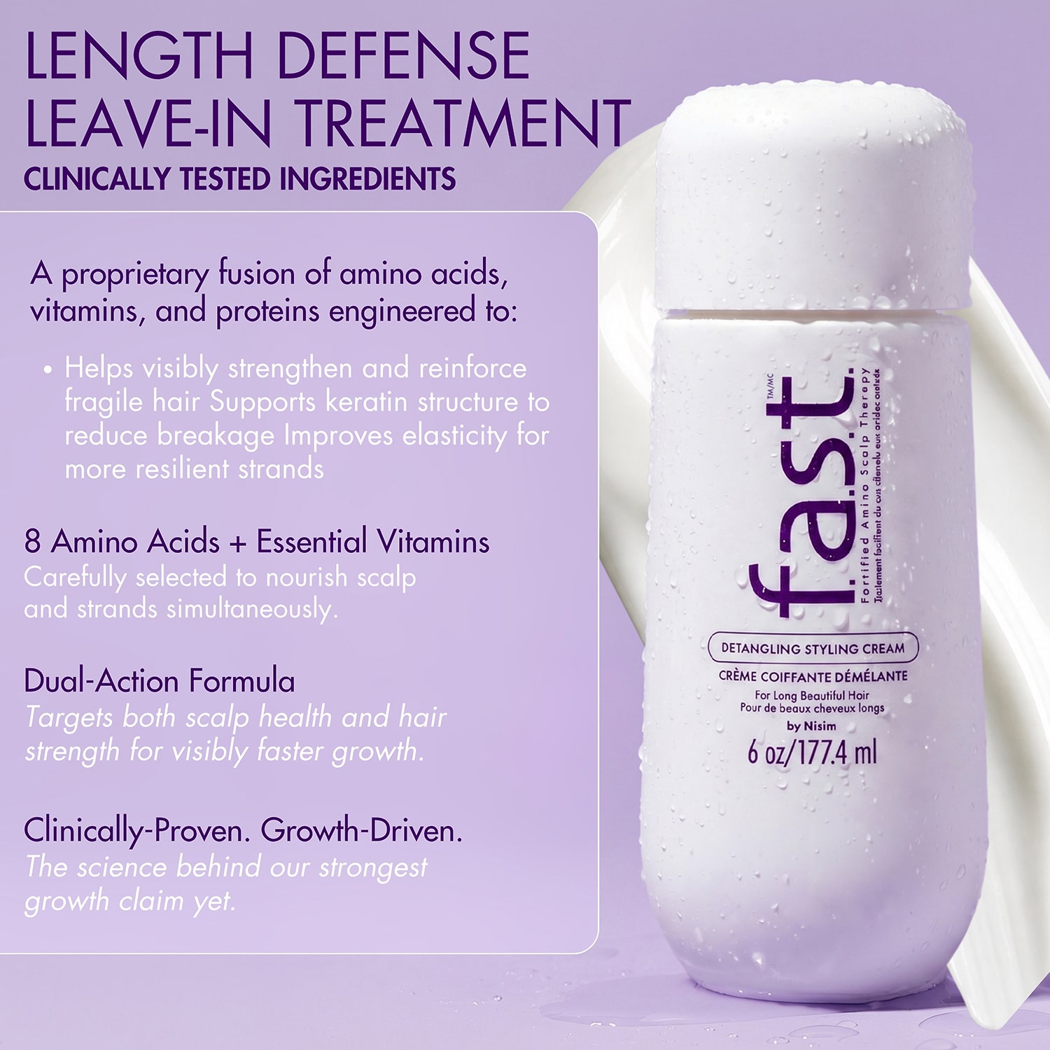 F.A.S.T™ Detangling Styling Cream 6 Oz Hair Cream 3 oz.