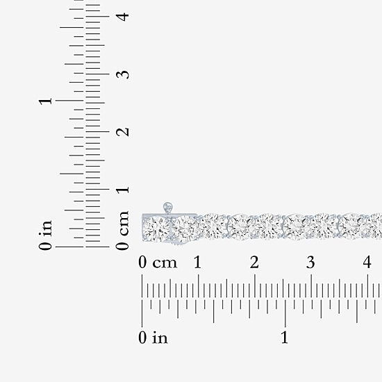 Bold Addiction Womens Lab Created White Sapphire 14K Gold Over Brass 7.5 Inch Tennis Bracelet