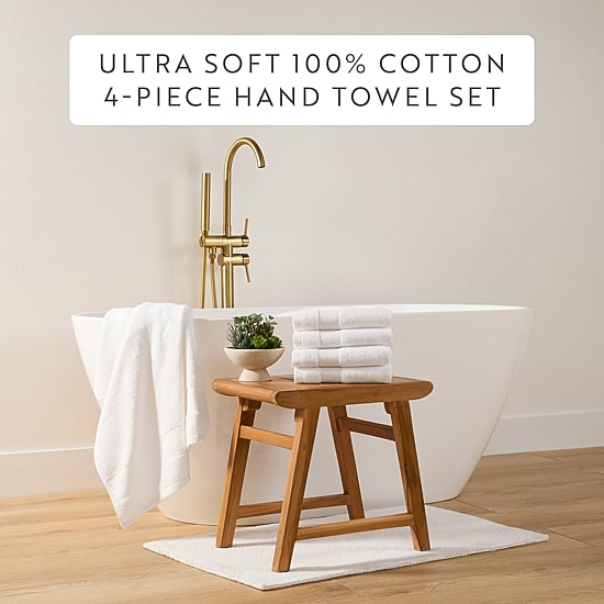 Casual Comfort Essential 4-Piece 100% Cotton Ultra Soft Hand Towel Sets