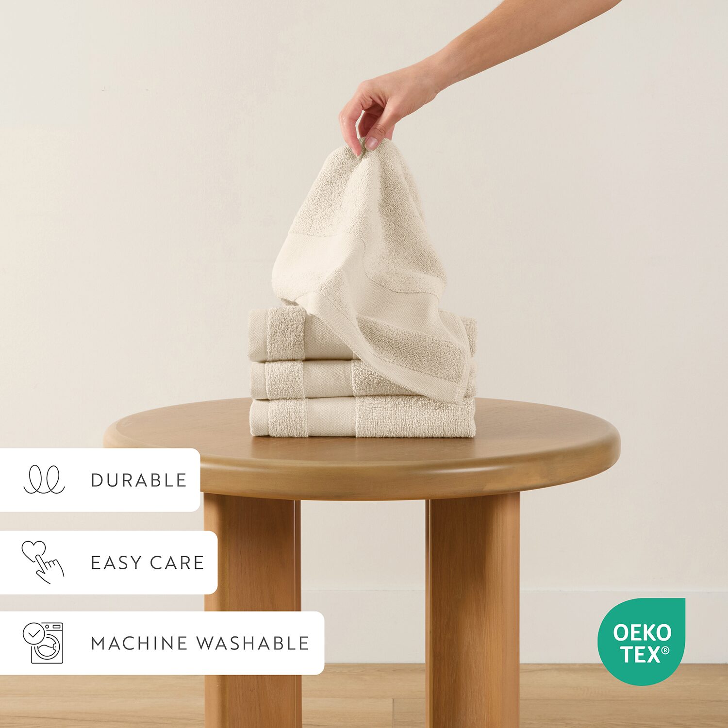 Casual Comfort Essential 4-Piece 100% Cotton Ultra Soft Hand Towel Sets