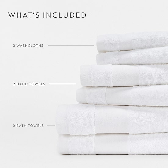 Casual Comfort Essential 6-Piece 100% Cotton Ultra Soft Bath Towel Sets