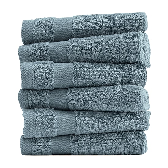 Casual Comfort Essential 6-Piece 100% Cotton Ultra Soft Washcloth Towel Set