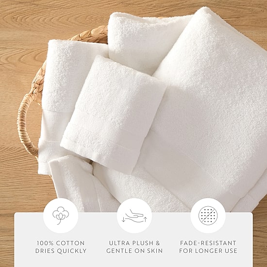 Casual Comfort Essential 6-Piece 100% Cotton Ultra Soft Bath Towel Sets