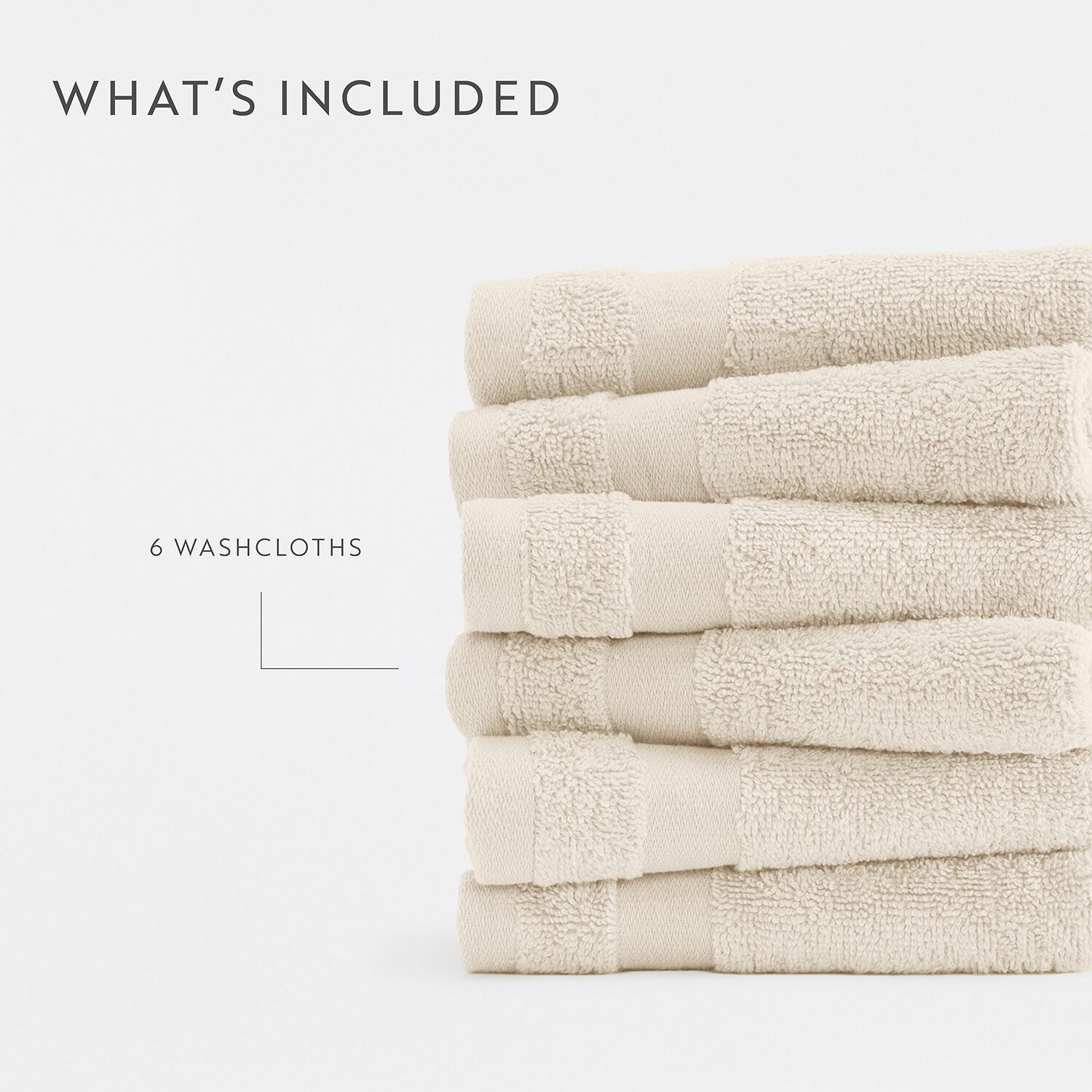 Casual Comfort Essential 6-Piece 100% Cotton Ultra Soft Washcloth Towel Set