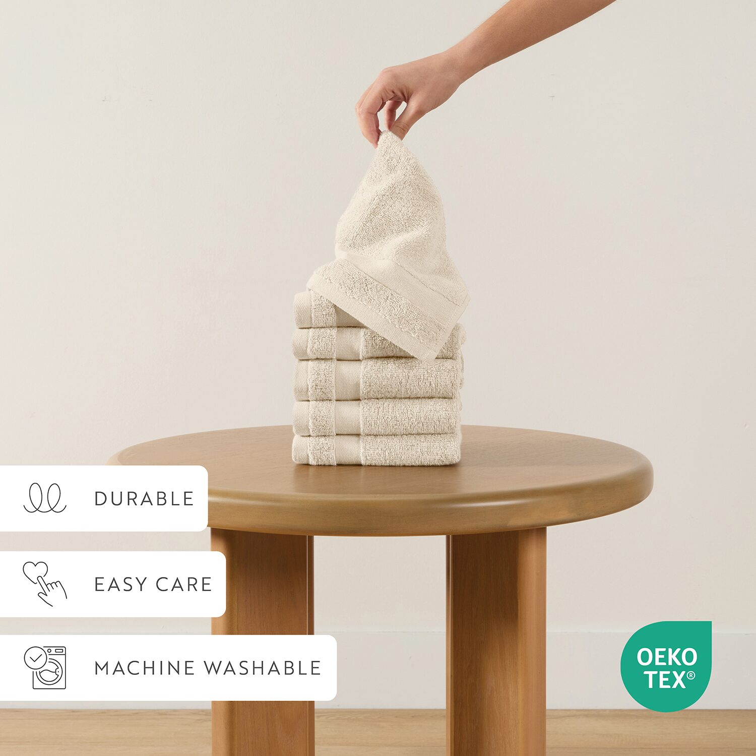 Casual Comfort Essential 6-Piece 100% Cotton Ultra Soft Washcloth Towel Set