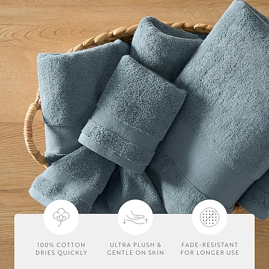 Casual Comfort Essential 6-Piece 100% Cotton Ultra Soft Washcloth Towel Set