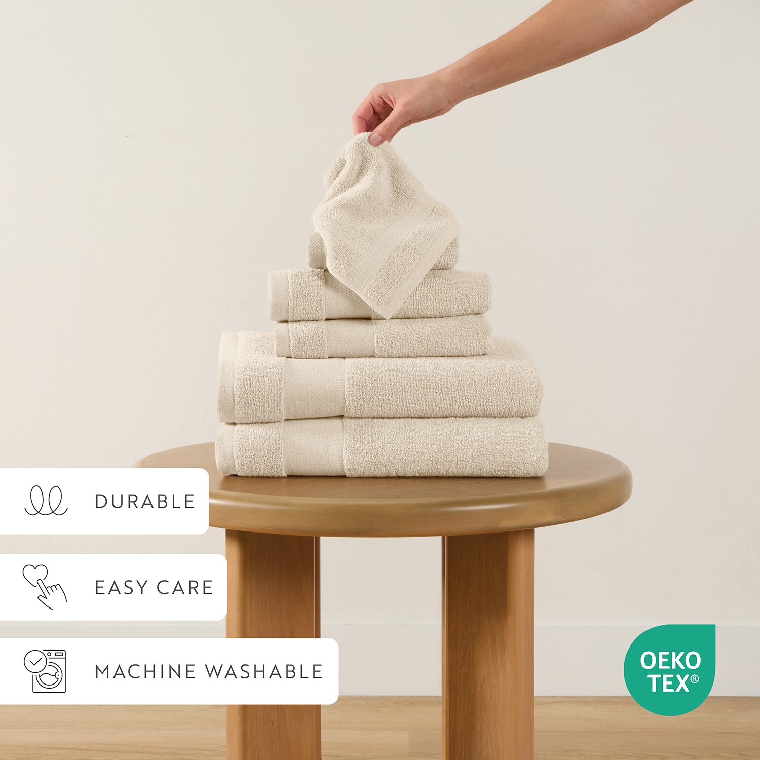 Casual Comfort Essential 6-Piece 100% Cotton Ultra Soft Bath Towel Sets