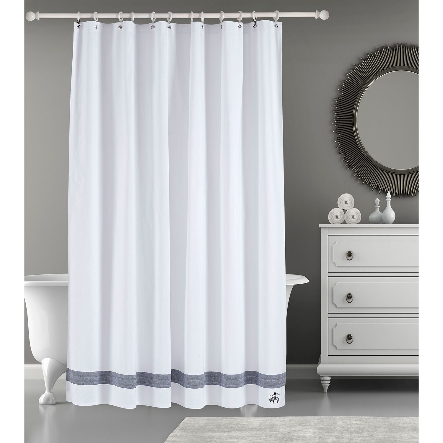 Depera Home Zero-Twist Turkish Cotton Shower Curtain