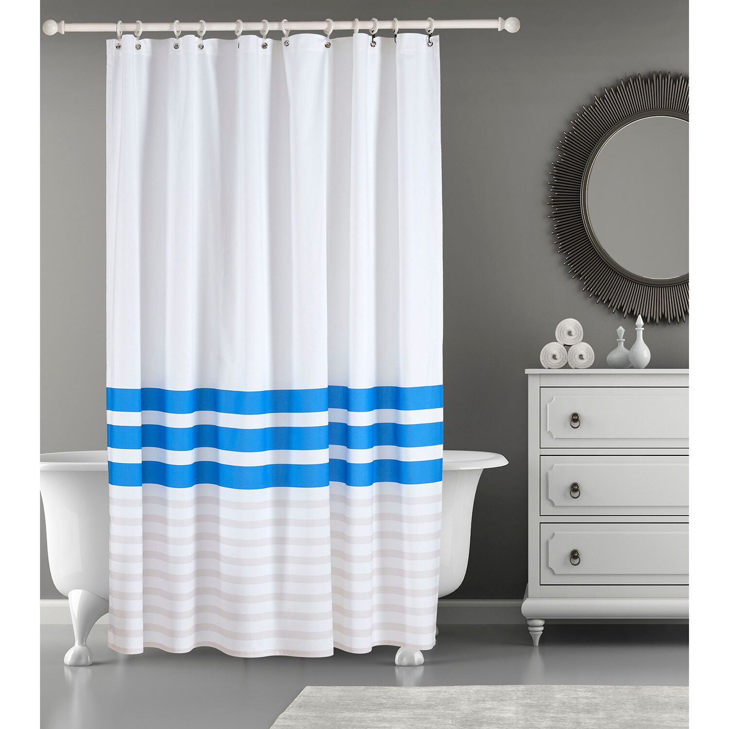 Depera Home Zero-Twist Turkish Cotton Shower Curtain
