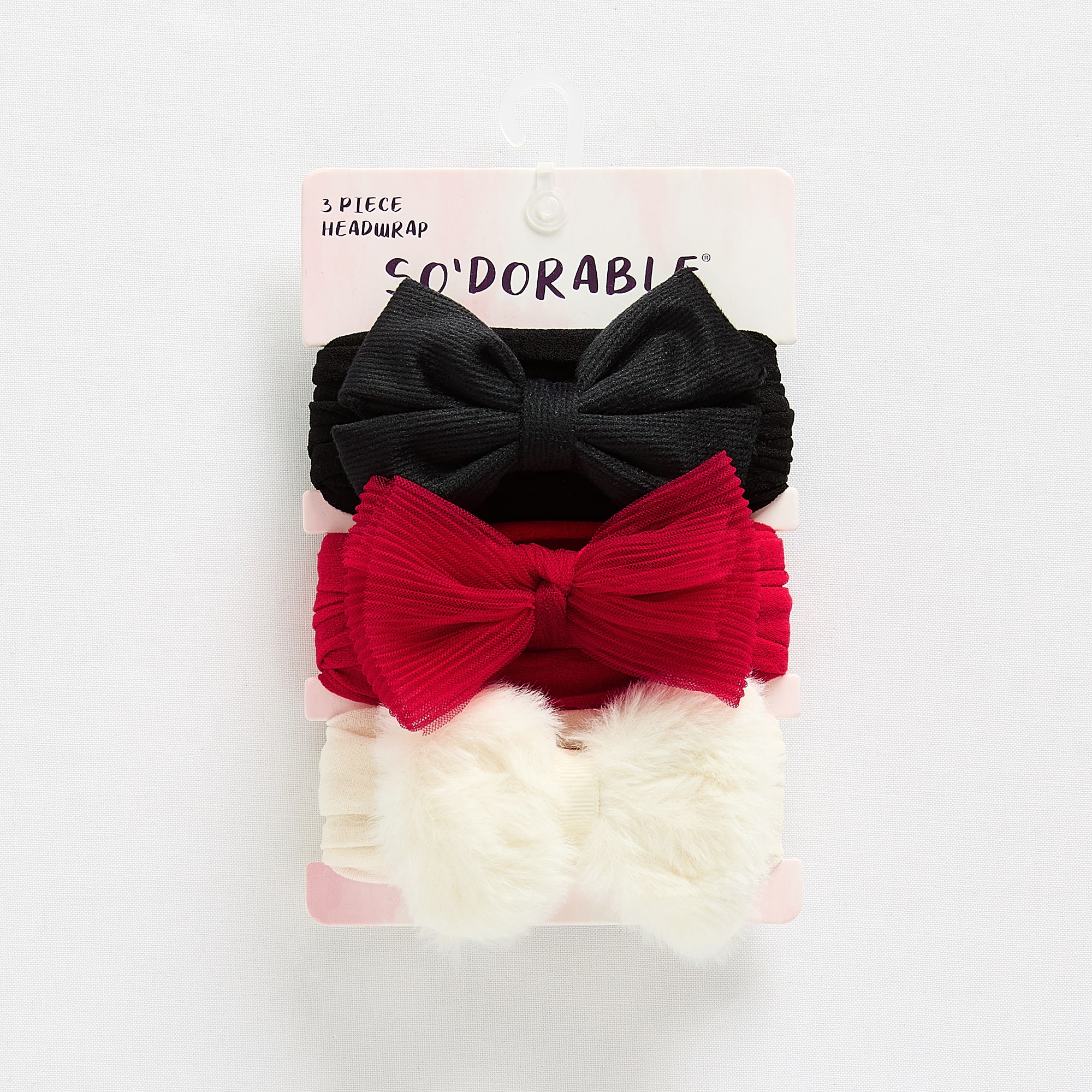 So Adorable Girls Baby Knit 3-pc. Hair Bow