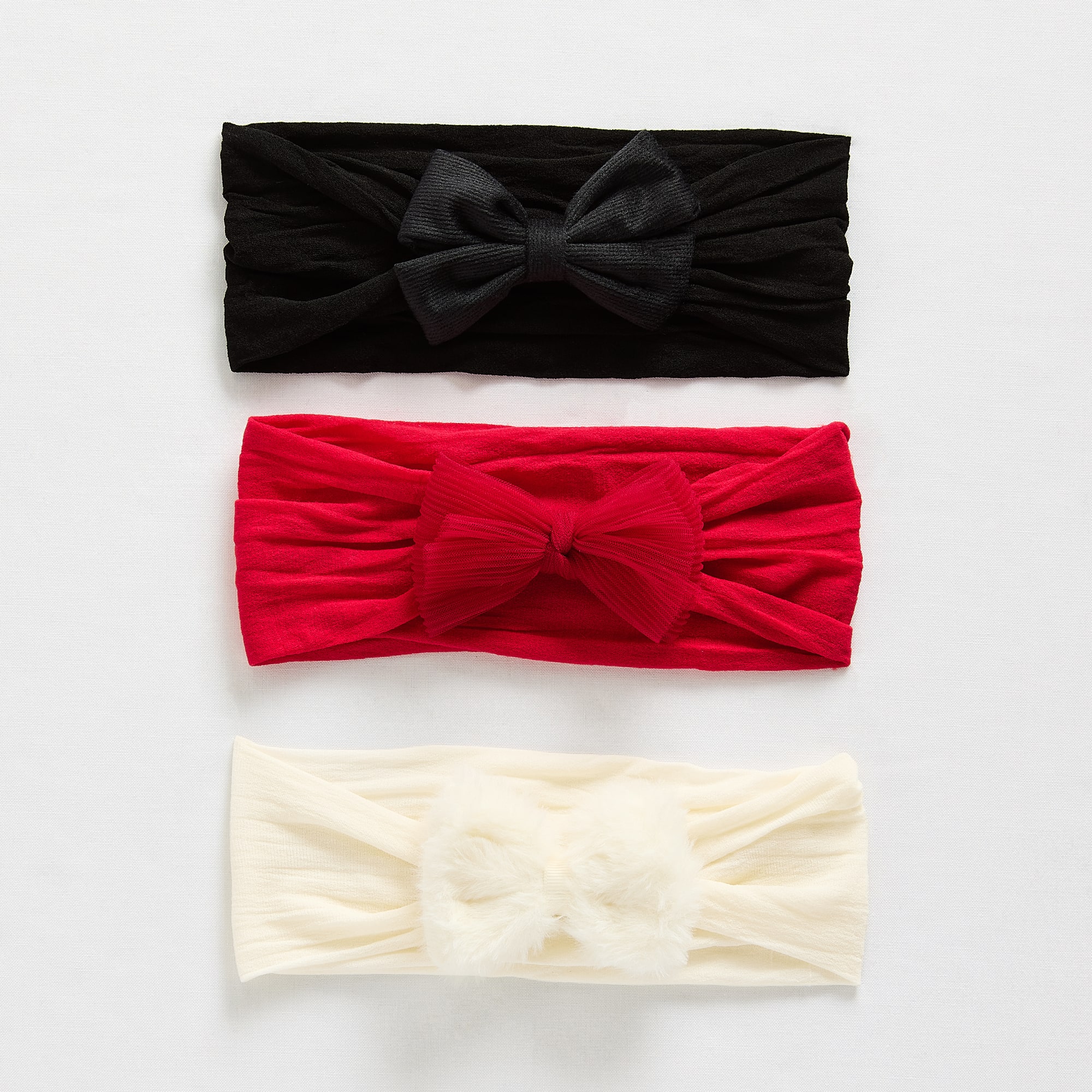 So Adorable Girls Baby Knit 3-pc. Hair Bow