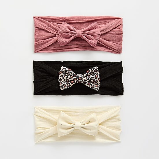 So Adorable Girls Baby Knit 3-pc. Hair Bow